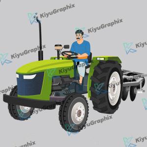 Tractor and Farmer with Animation
