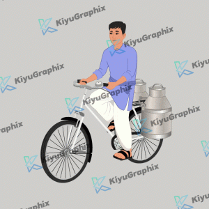 Milk Man and Cycle with Animation