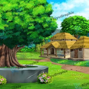 Ashram Cartoon Background