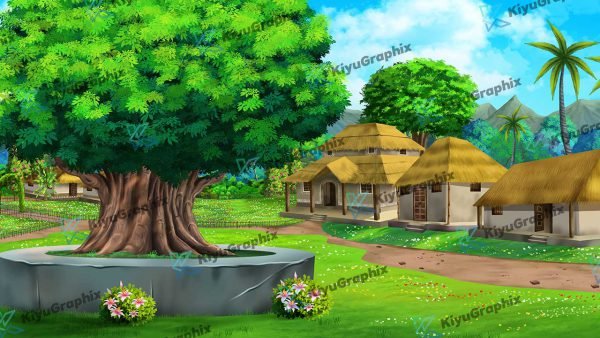 Ashram Cartoon Background