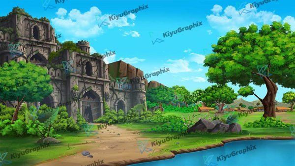 Khandhar Fort Cartoon Background