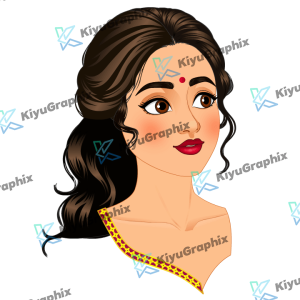 Girl Face Cartoon Character